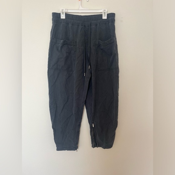 Zara The Simone Barrel Fit Pants Drawstring Waist Zipper Ankle Tapered - Picture 3 of 15